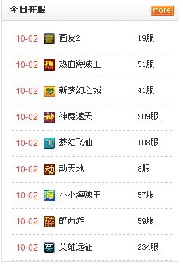 网页游戏今日开服 最新网页游戏开服表(10.2)