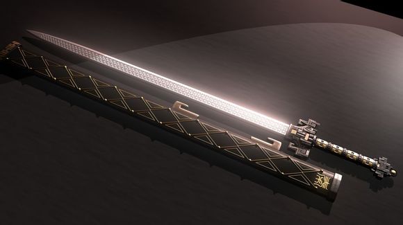 秦时明月十大名剑之首天问剑3D模型高清图片