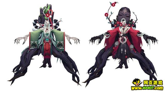 阴阳师人面树和新一批SR式神建模公开 络新妇绿了